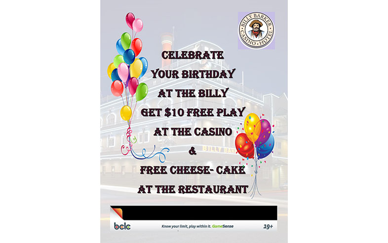 Celebrate your BD at the Billy