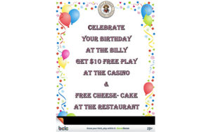 Celebrate your BD at the Billy